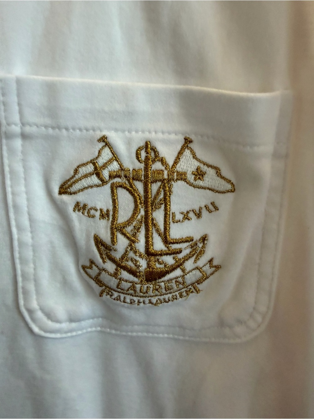 Ralph Lauren White Cotton Embroidered Crest Blazer - Picture 3 of 5